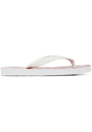 tao White & Red Graphic Flip Flops