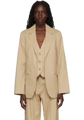 DEVEAUX NEW YORK Beige Talitha Blazer