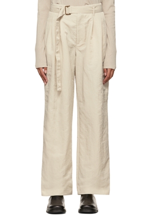 DEVEAUX NEW YORK Beige Cinch Belt Trousers