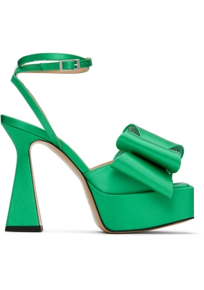 MACH & MACH Green 'Le Cadeau' 140 Platform Heeled Sandals