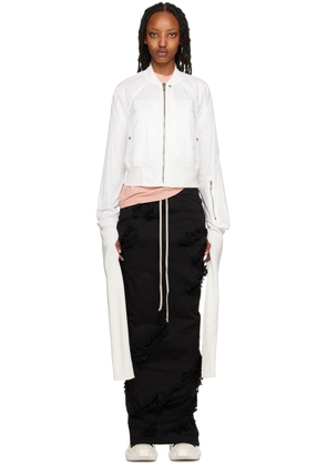Rick Owens DRKSHDW White Gauntlet Faun Bomber Jacket