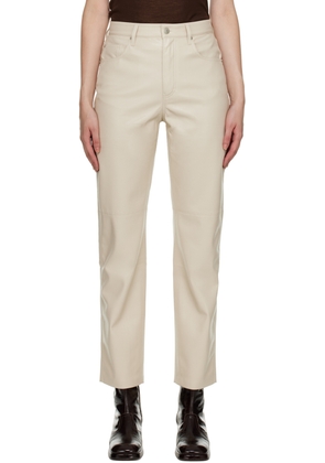 Nanushka Beige Vinni Vegan Leather Trousers
