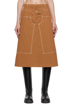 Stella McCartney Brown A-Line Midi Skirt