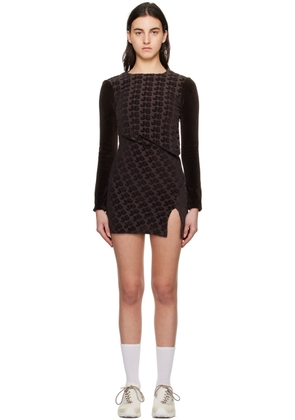 J6 Brown Backless Minidress