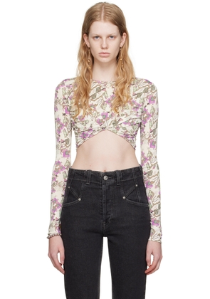 Isabel Marant White & Purple Jinea Long Sleeve T-Shirt