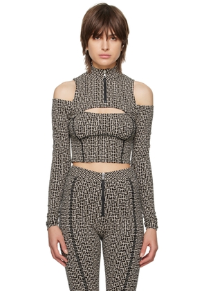 Balmain Black Cutout Long Sleeve T-Shirt