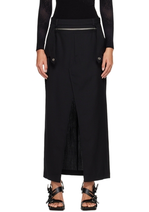 Dion Lee Black Zip Midi Skirt