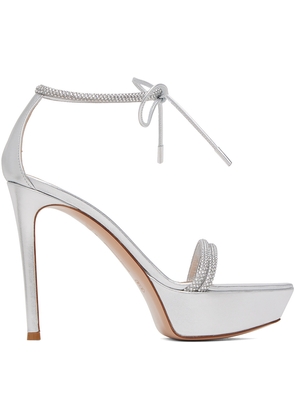 Gianvito Rossi Silver Burma Heeled Sandals