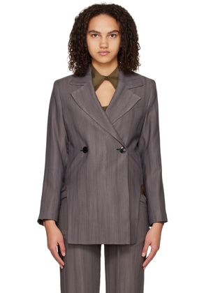 GANNI Gray Drapey Blazer
