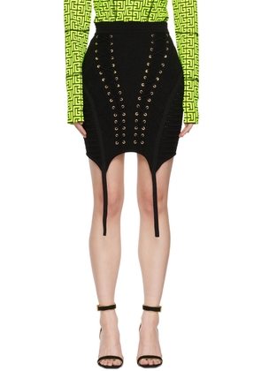 Balmain Black Viscose Miniskirt