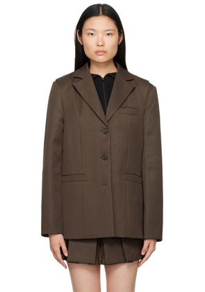 LVIR Brown Convertible Blazer & Vest Set