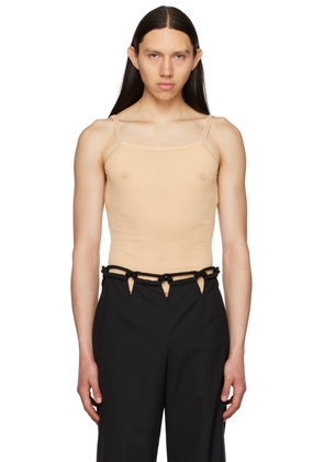 Dion Lee Beige Semi-Sheer Tank Top