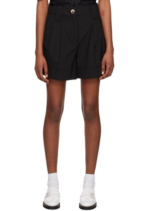 GANNI Black Drapey Shorts