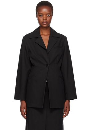 GANNI Black Notched Lapel Blazer