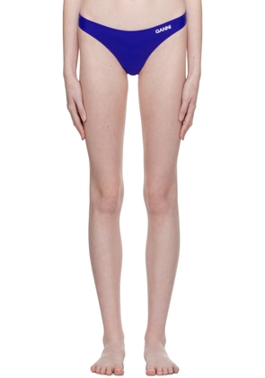 GANNI Blue Printed Bikini Bottoms