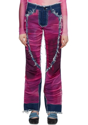 Paula Canovas Del Vas Indigo & Pink Paneled Jeans