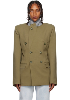 VTMNTS Khaki Double-Breasted Blazer
