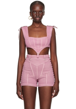 Jean Paul Gaultier Purple KNWLS Edition Denim Tank Top