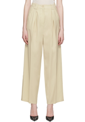 LVIR Beige Tuck Trousers