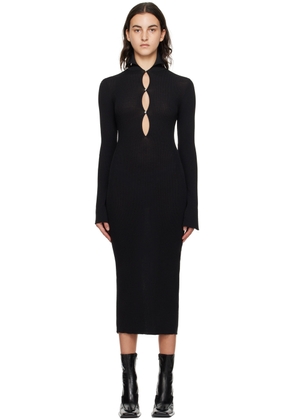 KNWLS Black Slither Midi Dress
