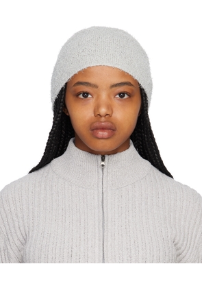 AMOMENTO Gray Fancy Short Beanie