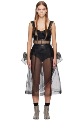 Maison Margiela Black Sheer Midi Dress