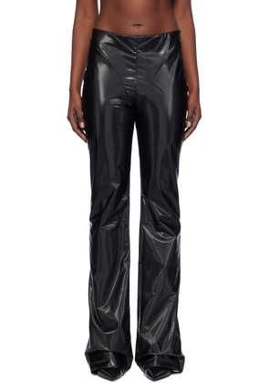 032c Black Laminated Trousers