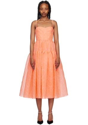 Erdem Orange Abelia Midi Dress