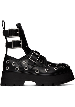 McQueen Black Eyelet Boots