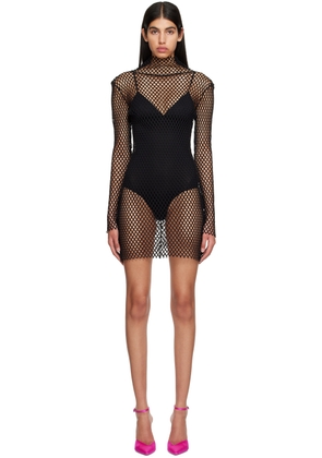 MSGM Black Mock Neck Minidress