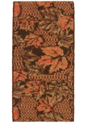 ERL Brown & Orange Lurex Raw Edge Scarf