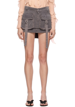 Blumarine Gray Low-Rise Miniskirt