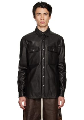 Rick Owens Black Padded Leather Jacket