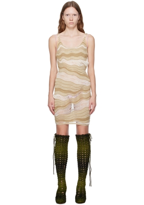Isa Boulder SSENSE Exclusive Beige & White Wave Minidress