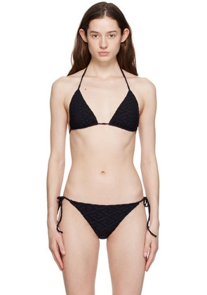 Versace Underwear Black Self-Tie Bikini Top