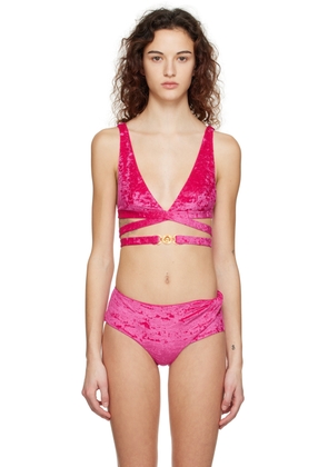 Versace Underwear Pink Medusa Biggie Bikini Top
