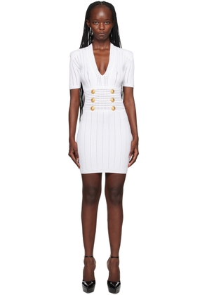 Balmain White Hardware Minidress