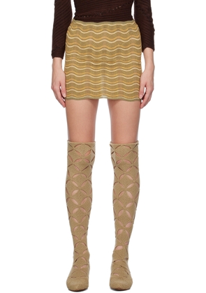 Isa Boulder SSENSE Exclusive Green & Orange Miniskirt