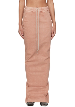 Rick Owens DRKSHDW Pink Pull On Pillar Denim Maxi Skirt