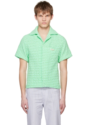 young n sang Green & Blue Shell Shirt