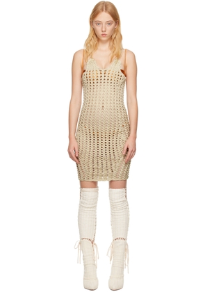 Isa Boulder SSENSE Exclusive Taupe Minicable Reversible Midi Dress