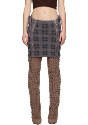 Isa Boulder SSENSE Exclusive Gray Expandable Miniskirt