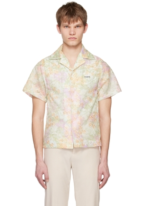 young n sang Green Floral Shirt