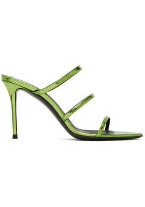 Giuseppe Zanotti Green Metallic Heeled Sandals