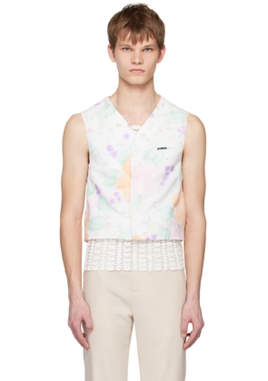 young n sang Off-White Floral Vest