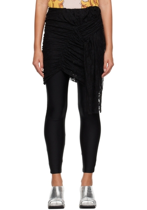 Pushbutton Black Layered Skirt