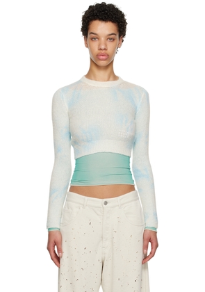 MM6 Maison Margiela White Tie-Dye Sweater