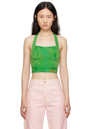 Heron Preston Green Distressed Tank Top