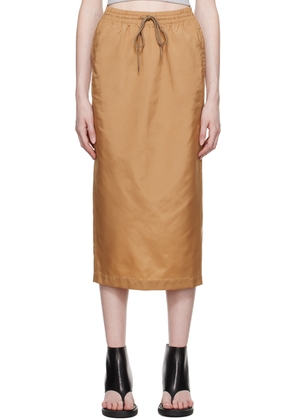 WARDROBE. NYC Tan Utility Midi Skirt