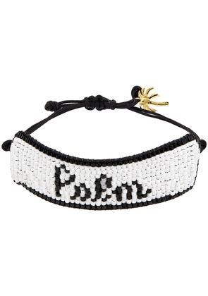 Palm Angels Black & White Angels Beaded Bracelet